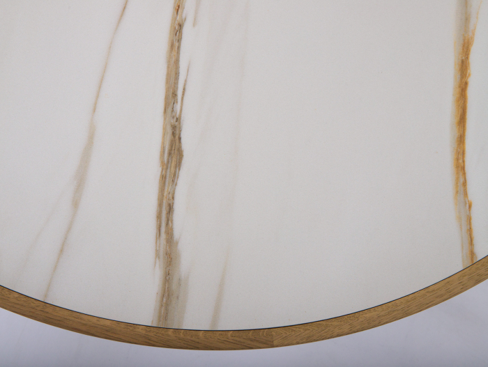 Masuta cafea Helios Combo D87x31cm, placa ceramica si stejar, picioare metalice, multiple finisaje disponibile, stil contemporan [7]