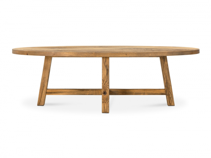 Masuta cafea ovala Lombardy 130cm, lemn masiv de stejar, mutiple finisaje disponibile, stil rustic [8]
