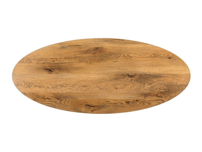 Masuta cafea ovala Lombardy 130cm, lemn masiv de stejar, mutiple finisaje disponibile, stil rustic [4]