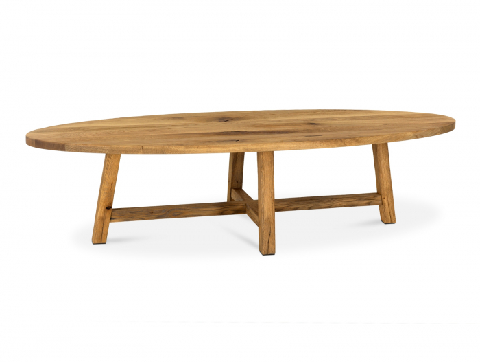 Masuta cafea ovala Lombardy 160cm, lemn masiv de stejar, mutiple finisaje disponibile, stil rustic [2]