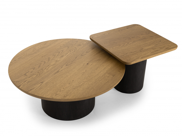 Masuta cafea Veneto 50x50x41cm, lemn masiv de stejar si microciment, multiple finisaje disponibile, stil contemporan [10]