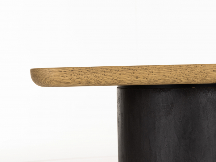 Masuta cafea Veneto 50x50x55cm, lemn masiv de stejar si microciment, multiple finisaje disponibile, stil contemporan [3]