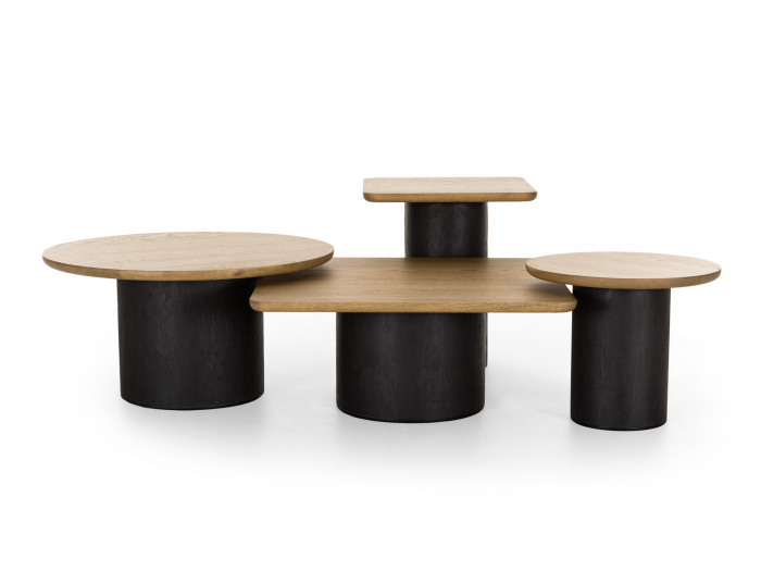 Masuta cafea Veneto 80x80x35cm, lemn masiv de stejar si microciment, multiple finisaje disponibile, stil contemporan [11]