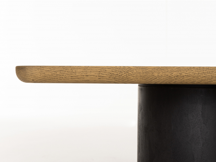 Masuta cafea Veneto 80x80x35cm, lemn masiv de stejar si microciment, multiple finisaje disponibile, stil contemporan [4]