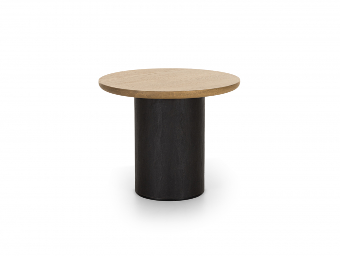 Masuta cafea rotunda Veneto D50x41cm, lemn masiv de stejar si microciment, multiple finisaje disponibile, stil contemporan [3]