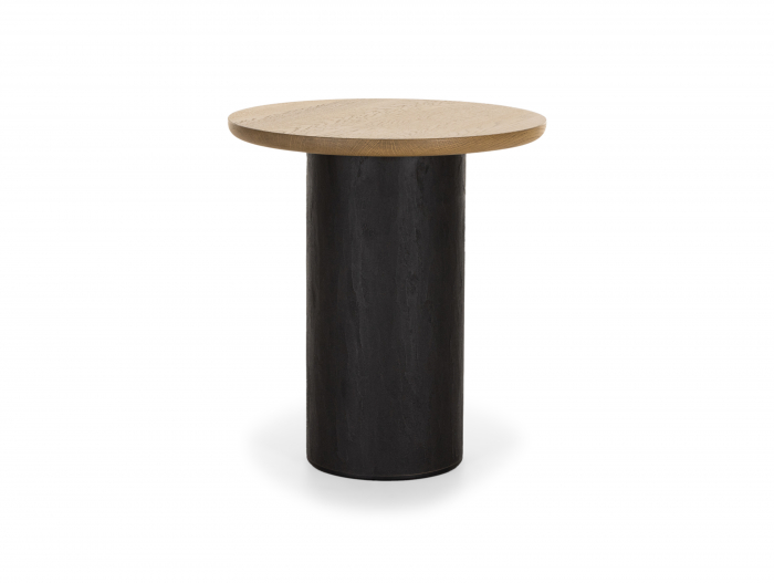 Masuta cafea rotunda Veneto D50x55cm, lemn masiv de stejar si microciment, multiple finisaje disponibile, stil contemporan [3]