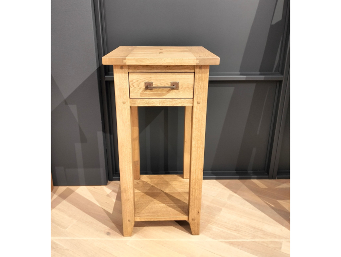 Masuta lampa 1 sertar 40cm Hunters, lemn masiv stejar, finisaj Castle Oak, stil rustic [10]