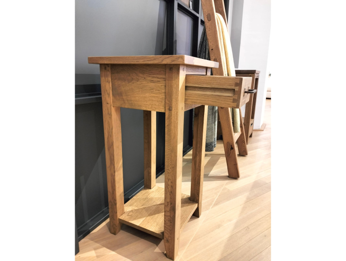 Masuta lampa 1 sertar 40cm Hunters, lemn masiv stejar, finisaj Castle Oak, stil rustic [9]