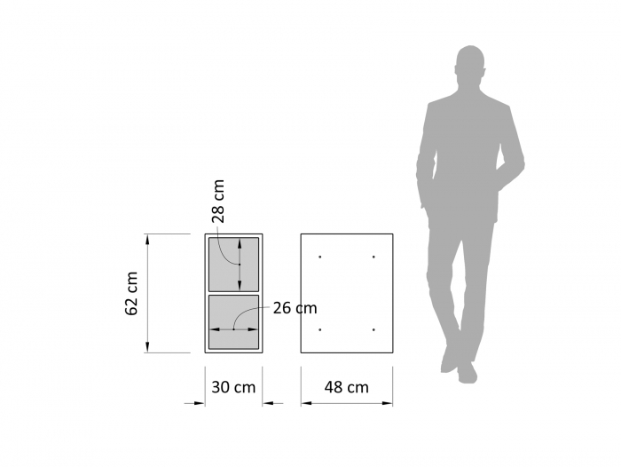 Nisa tip A 30cm pentru bufete si comode Atlas, finisaj contrastant sau armonizat [3]