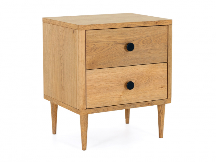 Noptiera 2 sertare Perry 50cm pe picioare, lemn de stejar, feronerie cu amortizare, multiple finisaje disponibile, stil contemporan [9]