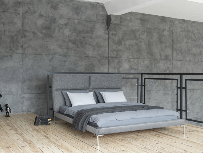 Pat tapitat minimalist Laval, tablie inalta capitonata, somiera metalica, picioare inox 18cm, laterale dehusabile, stil contemporan, personalizabil [3]