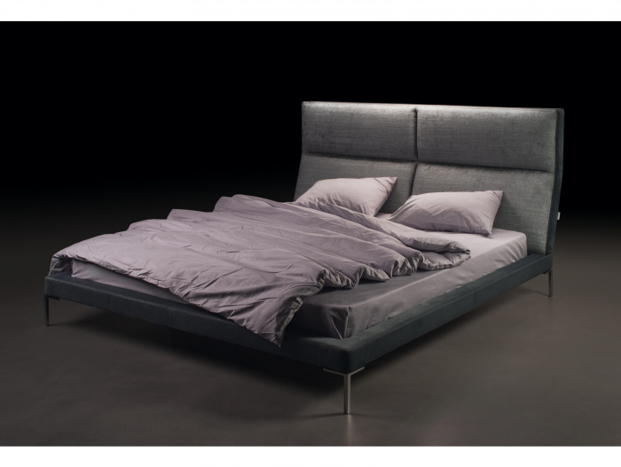 Pat tapitat minimalist Laval, tablie inalta capitonata, somiera metalica, picioare inox 18cm, laterale dehusabile, stil contemporan, personalizabil [24]