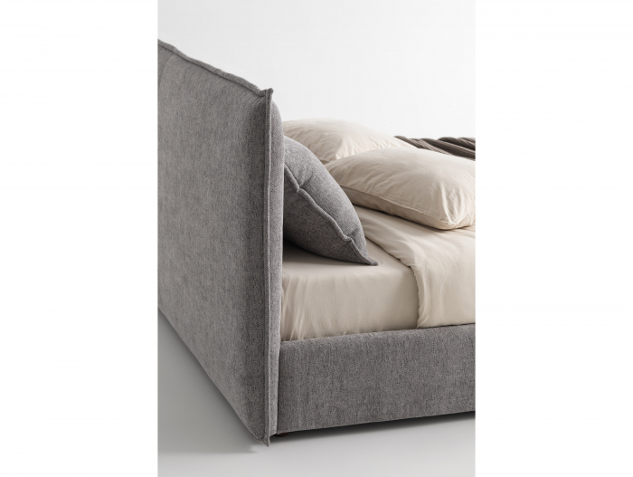Pat tapitat Linea cu tablie inalta capitonata, lada depozitare, somiera metalica, picioare lemn 4cm, laterale dehusabile, stil modern, personalizabil [16]