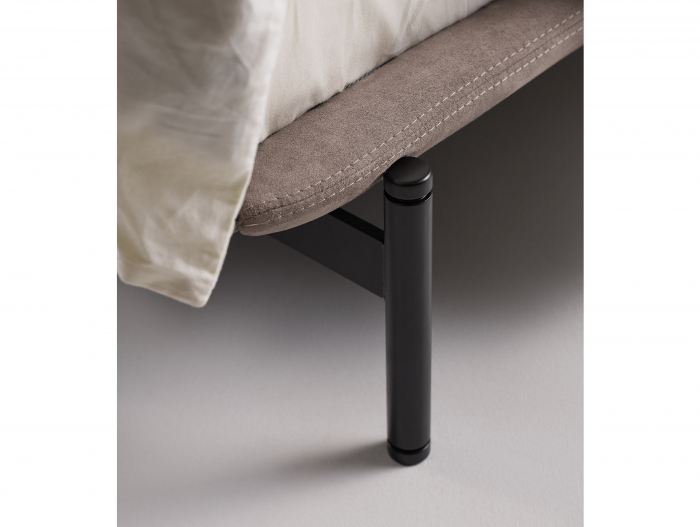 Pat tapitat minimalist Lotus, tablie inalta capitonata, somiera metalica, picioare metalice 18cm, stil contemporan, personalizabil [11]
