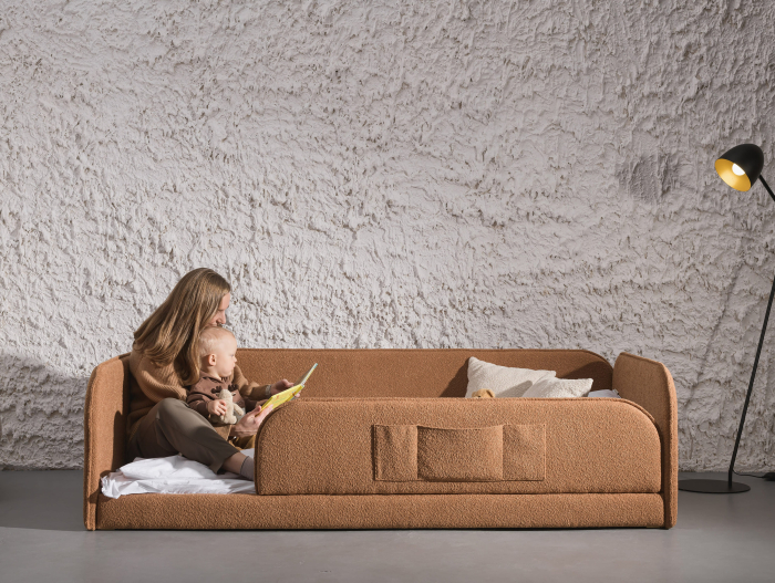 Pat pentru copii tapitat Rio, fara lada depozitare, picioare plastic 1cm, stil contemporan, personalizabil [2]