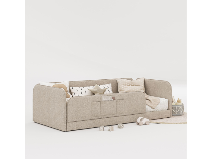 Pat pentru copii tapitat Rio, fara lada depozitare, picioare plastic 1cm, stil contemporan, personalizabil [9]