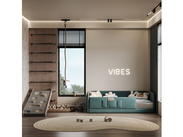 Pat pentru copii tapitat Rio, fara lada depozitare, picioare plastic 1cm, stil contemporan, personalizabil [22]