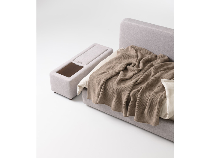 Pat pentru copii tapitat Soft, cu laterala de protectie, spatiu de depozitare, picioare lemn 4cm, stil contemporan, personalizabil [5]