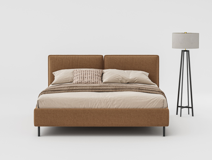 Pat tapitat Alba 1 cu tablie inalta, lada depozitare, somiera metalica, picioare metalice 10cm, laterale dehusabile, stil modern, personalizabil [3]