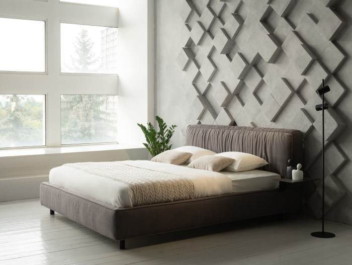 Pat tapitat Bern 1 cu tablie inalta, lada depozitare, somiera metalica, picioare metalice 11cm, laterale dehusabile, stil modern, personalizabil [24]