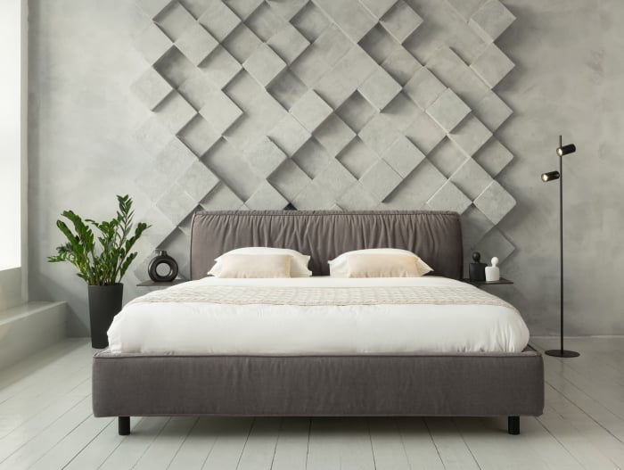 Pat tapitat Bern 1 cu tablie inalta, lada depozitare, somiera metalica, picioare metalice 11cm, laterale dehusabile, stil modern, personalizabil [26]