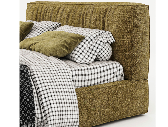 Pat tapitat Bern 2 cu tablie inalta, lada depozitare, somiera metalica, picioare metalice 11cm, laterale dehusabile, stil modern, personalizabil [6]