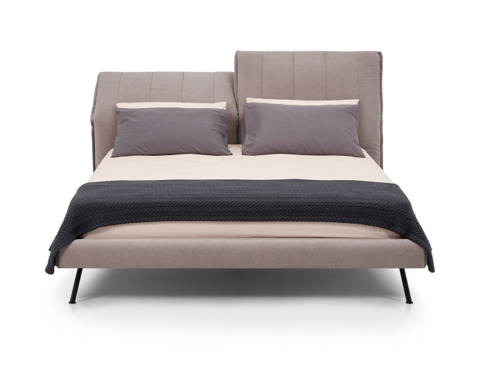 Pat tapitat Ferro Light cu tablie inalta ajustabila, somiera metalica, picioare metalice 18cm, laterale dehusabile, stil contemporan, personalizabil [2]