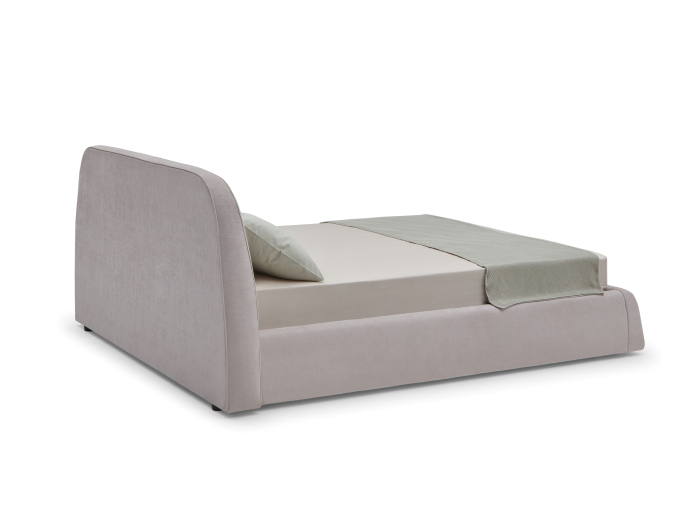 Pat tapitat Hanni cu tablie inalta capitonata, lada depozitare, somiera metalica, picioare plastic 2cm, stil contemporan, personalizabil [7]