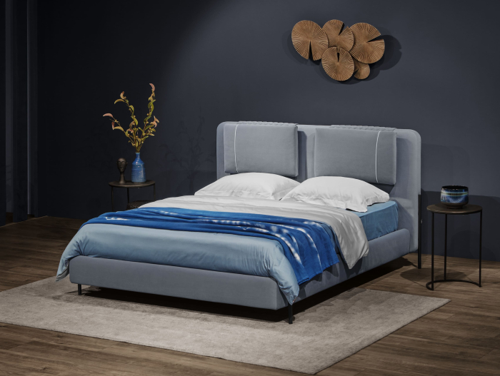 Pat tapitat Larry cu tablie inalta capitonata, somiera metalica, picioare metalice 13cm, laterale dehusabile, stil contemporan, personalizabil [2]