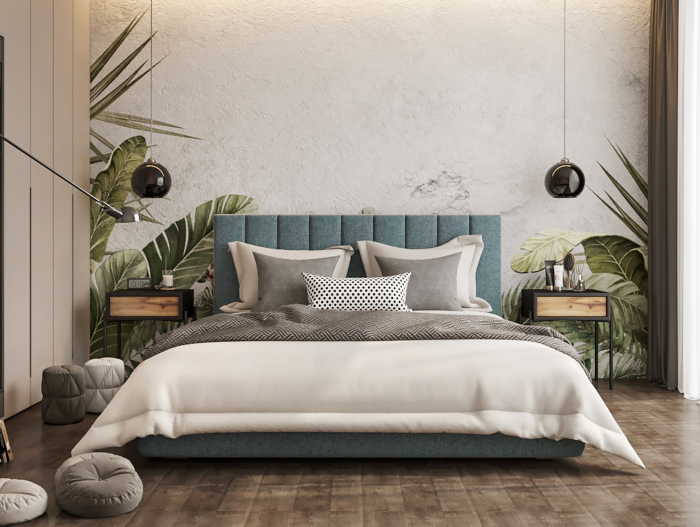 Pat tapitat Marsel cu tablie inalta, lada depozitare, somiera metalica, picioare plastic 3cm, laterale dehusabile, stil contemporan, personalizabil [9]