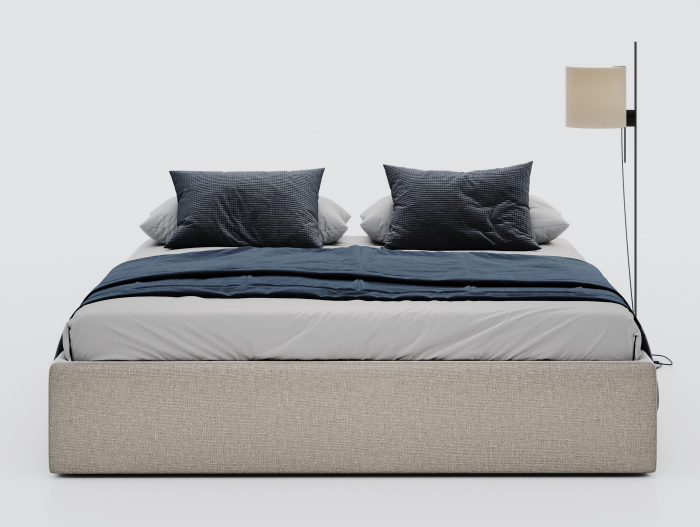 Pat tapitat minimalist Napoli, lada depozitare, somiera metalica, picioare plastic 3cm, laterale dehusabile, personalizabil [5]