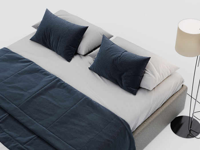 Pat tapitat minimalist Napoli, lada depozitare, somiera metalica, picioare plastic 3cm, laterale dehusabile, personalizabil [6]