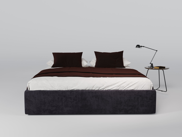 Pat tapitat minimalist Napoli, lada depozitare, somiera metalica, picioare plastic 3cm, laterale dehusabile, personalizabil [2]