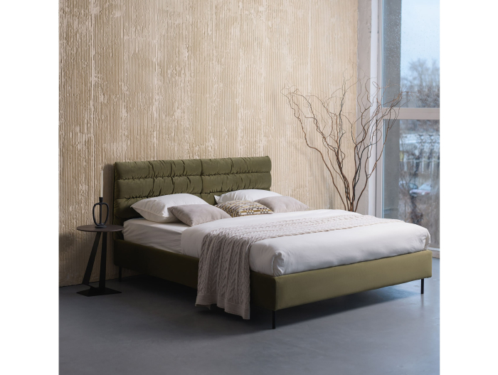 Pat tapitat Narni 1 cu tablie inalta, lada depozitare, somiera metalica, picioare metalice 10cm, laterale dehusabile, stil modern, personalizabil [12]