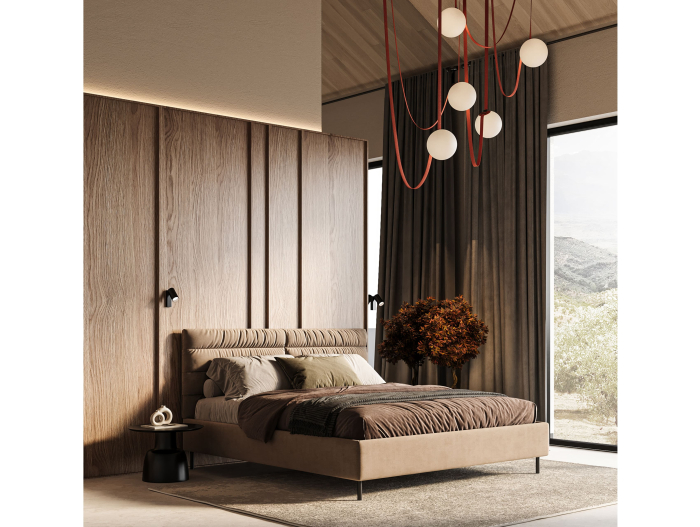 Pat tapitat Narni 1 cu tablie inalta, lada depozitare, somiera metalica, picioare metalice 10cm, laterale dehusabile, stil modern, personalizabil [6]