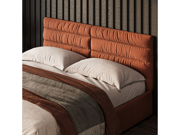 Pat tapitat Narni 2 cu tablie inalta, lada depozitare, somiera metalica, picioare metalice 11cm, laterale dehusabile, stil modern, personalizabil [6]