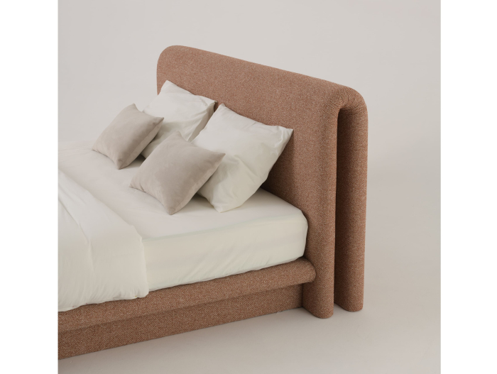 Pat tapitat Nola 2 cu tablie inalta capitonata, lada depozitare, somiera metalica, picioare plastic 3cm, laterale dehusabile, stil modern, personalizabil [27]