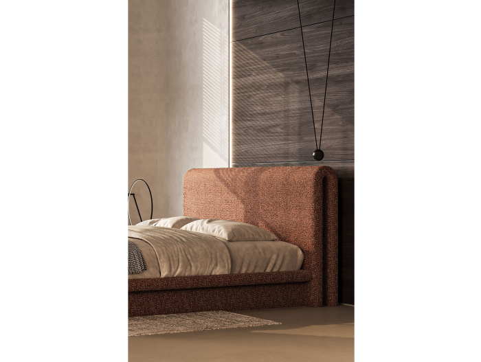 Pat tapitat Nola 2 cu tablie inalta capitonata, lada depozitare, somiera metalica, picioare plastic 3cm, laterale dehusabile, stil modern, personalizabil [6]