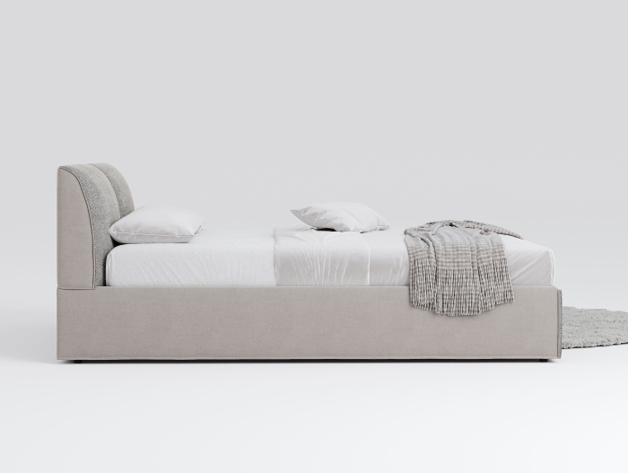 Pat tapitat Novara cu tablie inalta, lada depozitare, somiera metalica, picioare metalice 11cm, laterale dehusabile, stil modern, personalizabil [3]