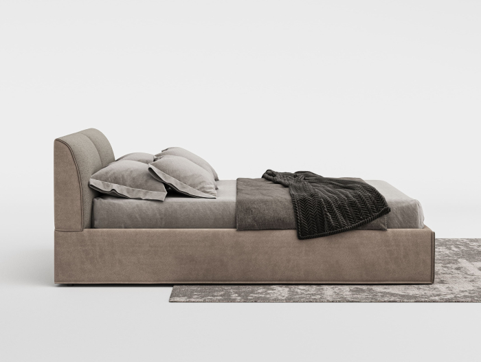 Pat tapitat Novara cu tablie inalta, lada depozitare, somiera metalica, picioare metalice 11cm, laterale dehusabile, stil modern, personalizabil [18]