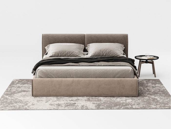 Pat tapitat Novara cu tablie inalta, lada depozitare, somiera metalica, picioare metalice 11cm, laterale dehusabile, stil modern, personalizabil [19]