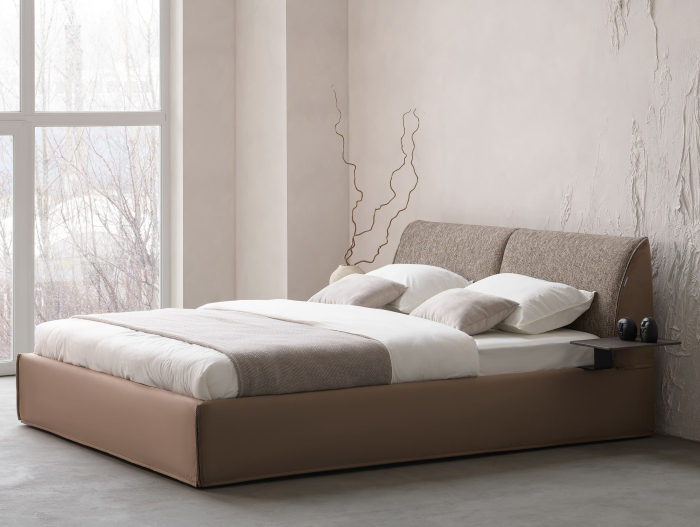 Pat tapitat Novara cu tablie inalta, lada depozitare, somiera metalica, picioare metalice 11cm, laterale dehusabile, stil modern, personalizabil [6]