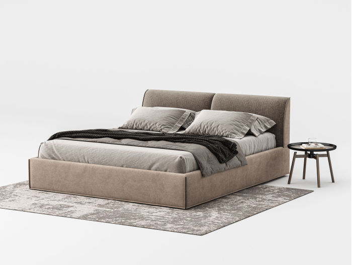 Pat tapitat Novara cu tablie inalta, lada depozitare, somiera metalica, picioare metalice 11cm, laterale dehusabile, stil modern, personalizabil [17]