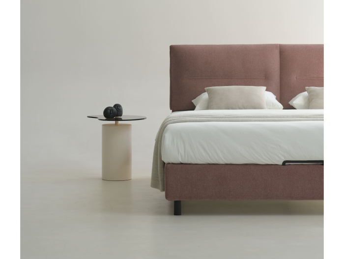 Pat tapitat Salerno cu tablie inalta, lada depozitare, somiera metalica, picioare metalice 10cm, laterale dehusabile, stil modern, personalizabil [15]