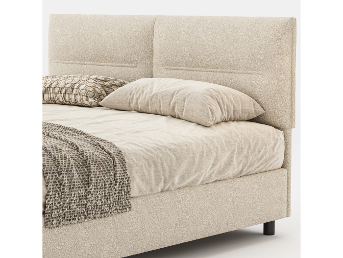 Pat tapitat Salerno cu tablie inalta, lada depozitare, somiera metalica, picioare metalice 10cm, laterale dehusabile, stil modern, personalizabil [6]