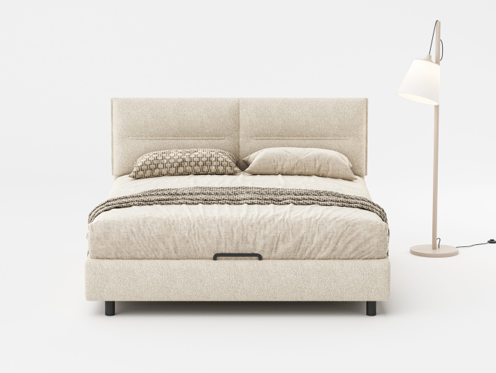 Pat tapitat Salerno cu tablie inalta, lada depozitare, somiera metalica, picioare metalice 10cm, laterale dehusabile, stil modern, personalizabil [5]