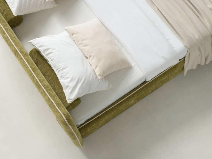 Pat tapitat Torino cu tablie inalta capitonata, lada depozitare, somiera metalica, picioare plastic 3cm, laterale dehusabile, stil modern, personalizabil [17]