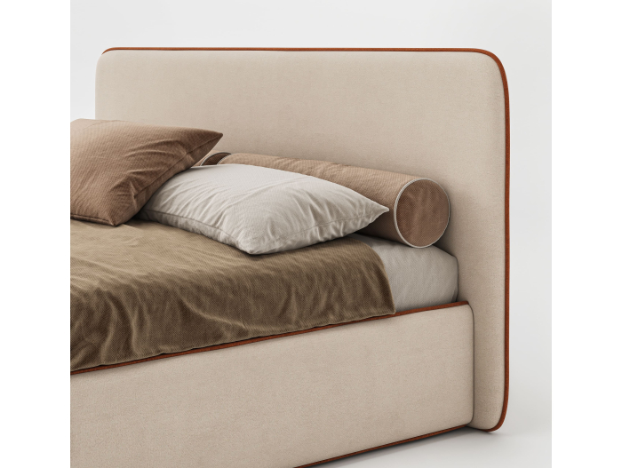 Pat tapitat Torino cu tablie inalta capitonata, lada depozitare, somiera metalica, picioare plastic 3cm, laterale dehusabile, stil modern, personalizabil [6]