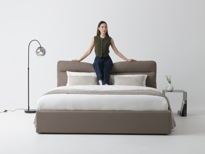 Pat tapitat Vancouver cu tablie inalta ultra-comfortabila, lada depozitare, somiera metalica, picioare plastic 3cm, laterale dehusabile, stil contemporan, personalizabil [2]