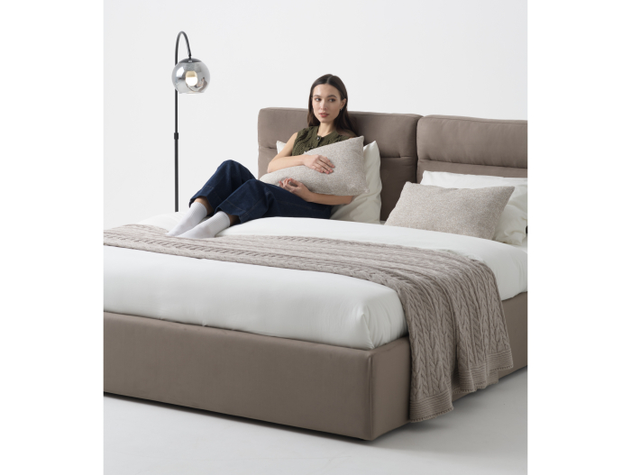 Pat tapitat Vancouver cu tablie inalta ultra-comfortabila, lada depozitare, somiera metalica, picioare plastic 3cm, laterale dehusabile, stil contemporan, personalizabil [8]